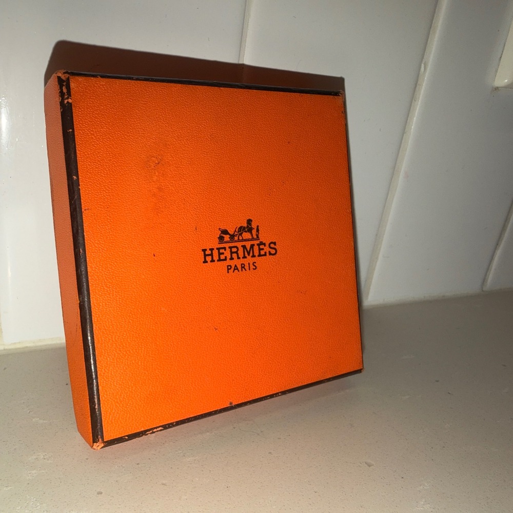 Hermes Paris Jewelry Accessory Box Small Square Orange 3.75x3.75 Replacement